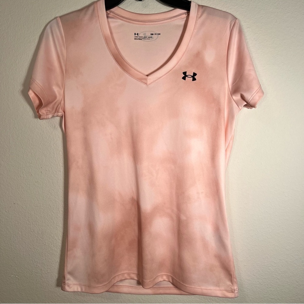 Under Armour Women V Neck T Shirt Light Pink
